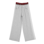 Double Waisted Wide Leg Flannel Band Pants