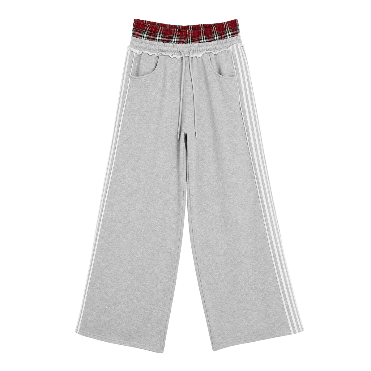 Double Waisted Wide Leg Flannel Band Pants