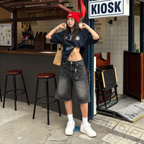 Bermuda Summer Loose Jean Shorts