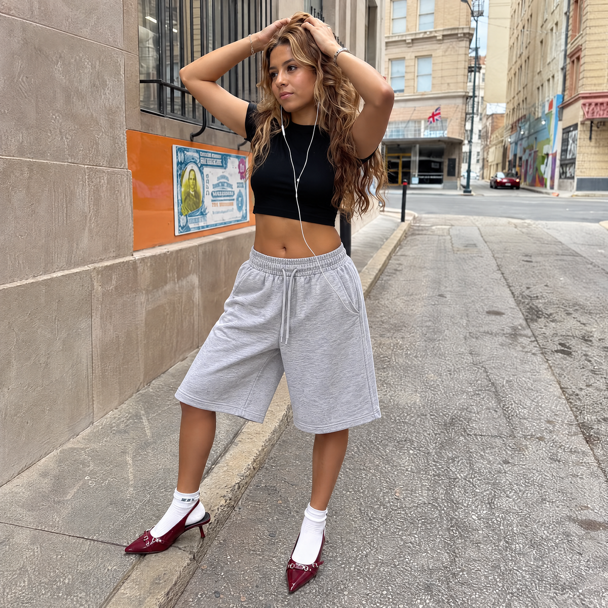 American Retro Wide-Leg Shorts