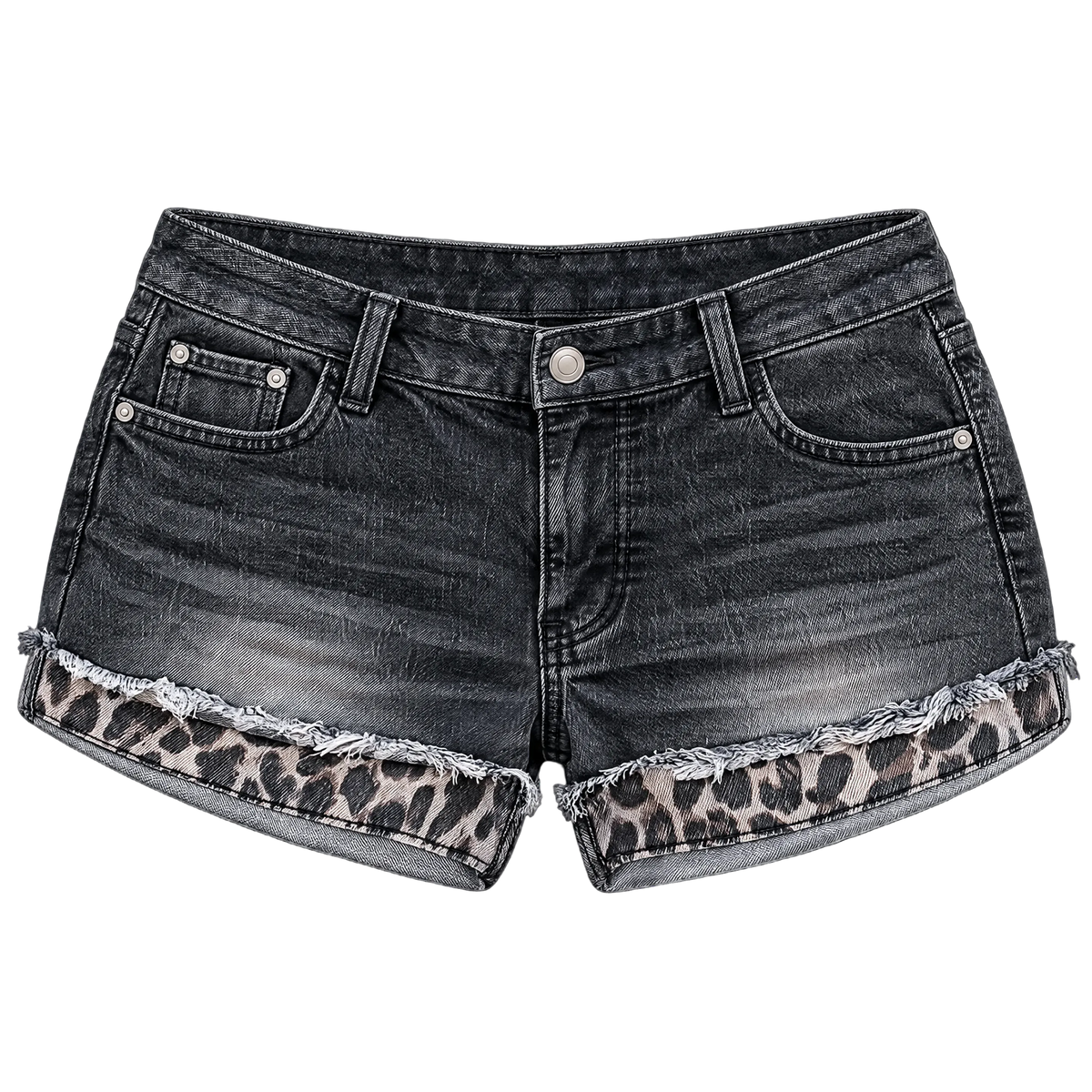 Denim Grunge Coquette Low Rise Shorts