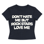 Don't Hate Me Graphic Print Cropped Baby Tee