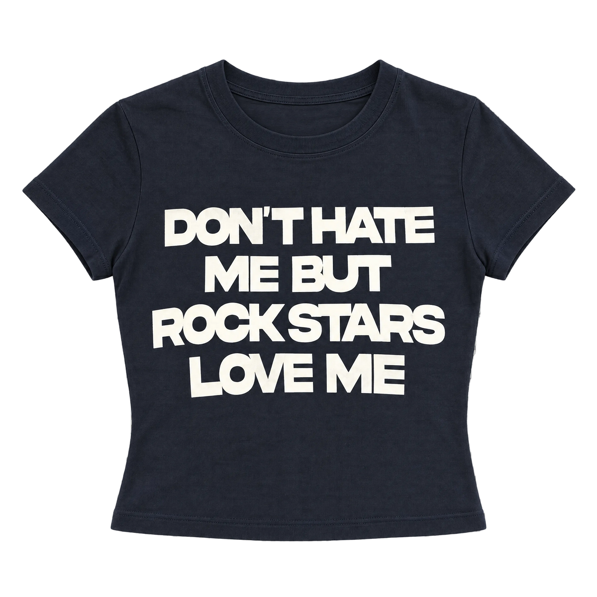 Don't Hate Me Graphic Print Cropped Baby Tee