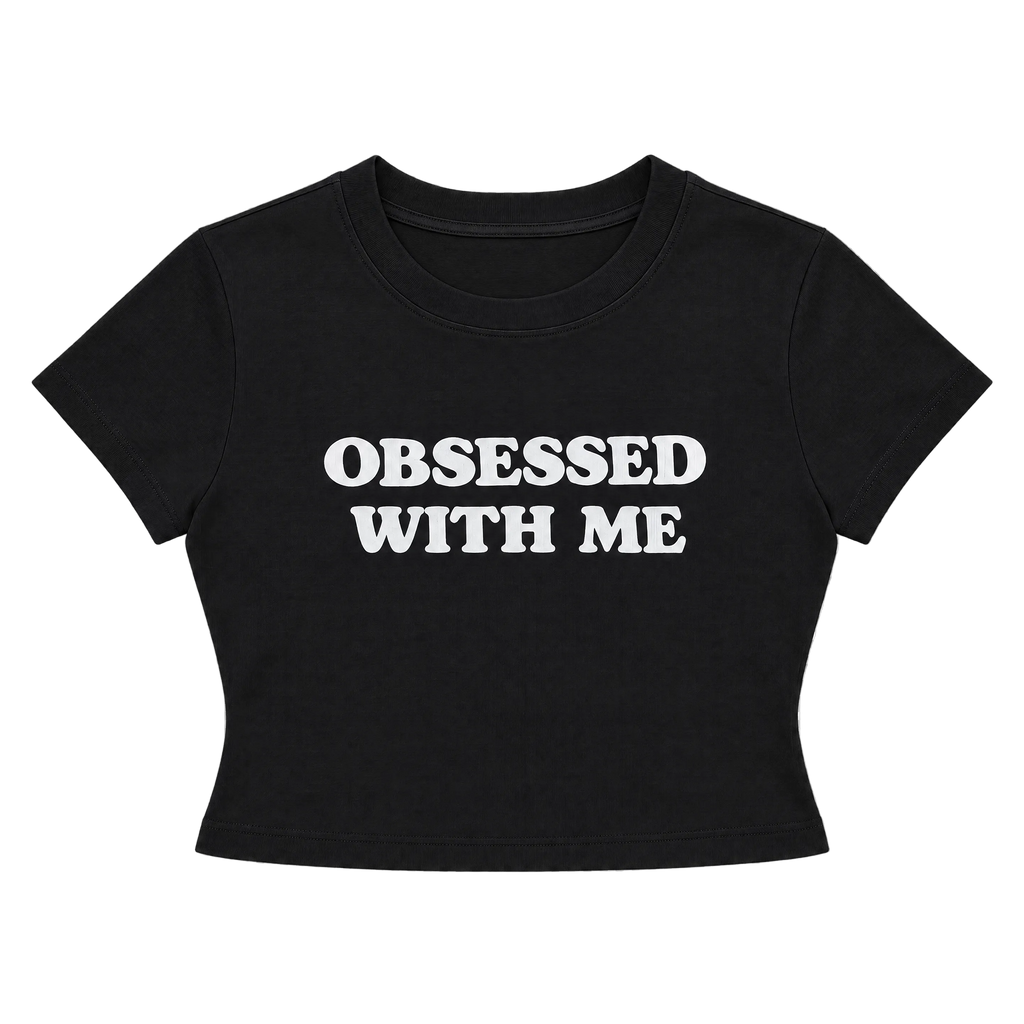 90s Vintage Letter Graphic Cropped Baby Tee