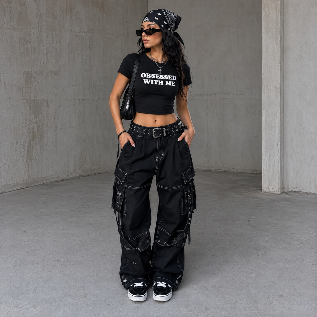 90s Vintage Letter Graphic Cropped Baby Tee
