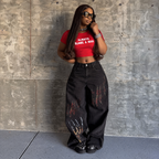 Always Blame A Man Letter Print Slim-Fit Baby Tee