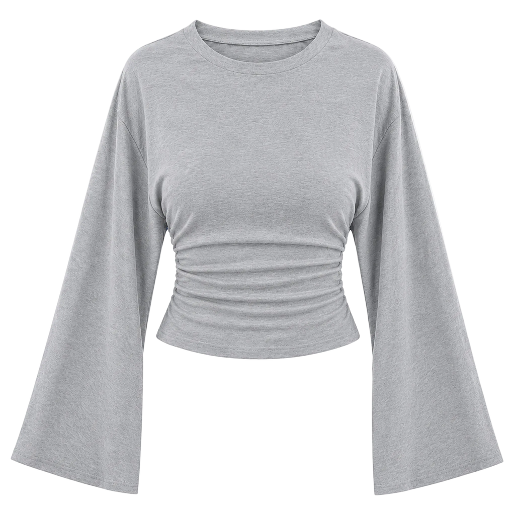 Cinched Long Sleeve Crop Top