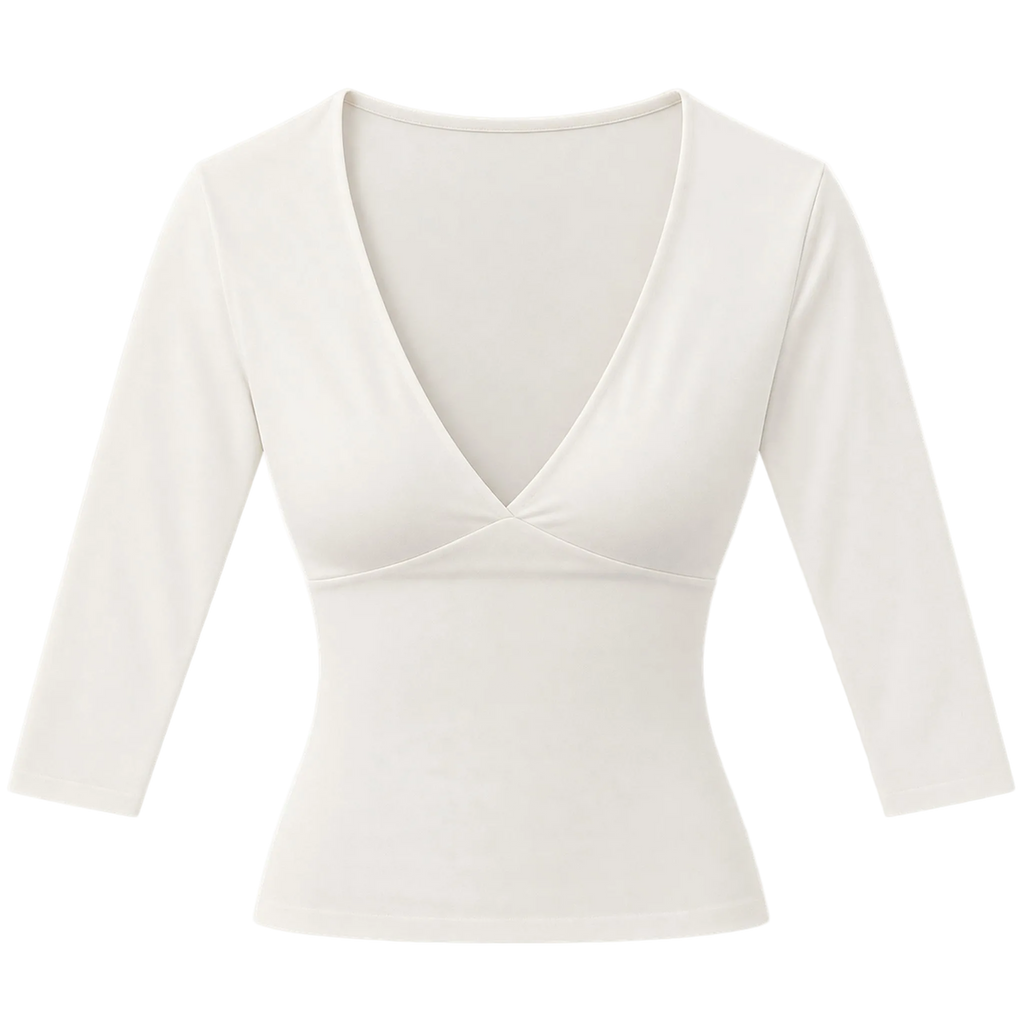 V-Neck Slim Long Sleeve Top