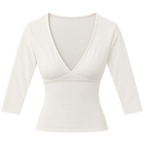 V-Neck Slim Long Sleeve Top